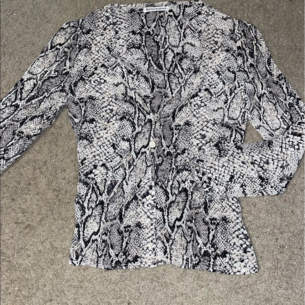 Reformation snake skin top